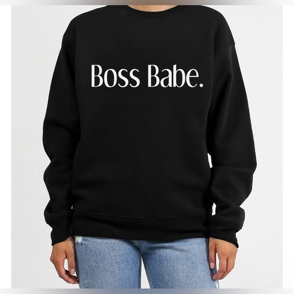 Brunette The Label Sweaters - Brunette the Label “BTL” Black Boss Babe Women's Size L/XL